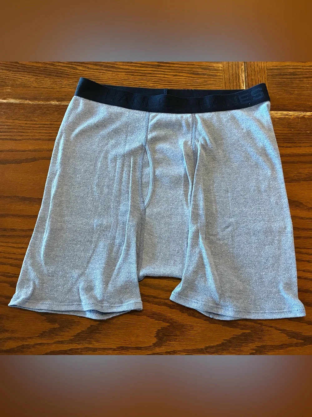 Hanes Men’s Blue Light Gray Boxer Briefs Black Waistbands 6 Pack Size Medium Lot